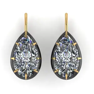 Pear Shaped 4ct Diamond Earrings
