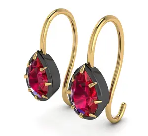 Pear Shaped 0.5ct Ruby Earrings