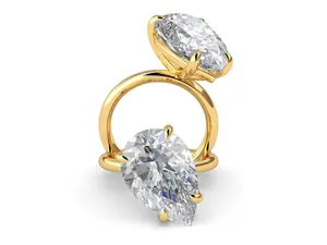 Tilted Pear Shaped Diamond Ring